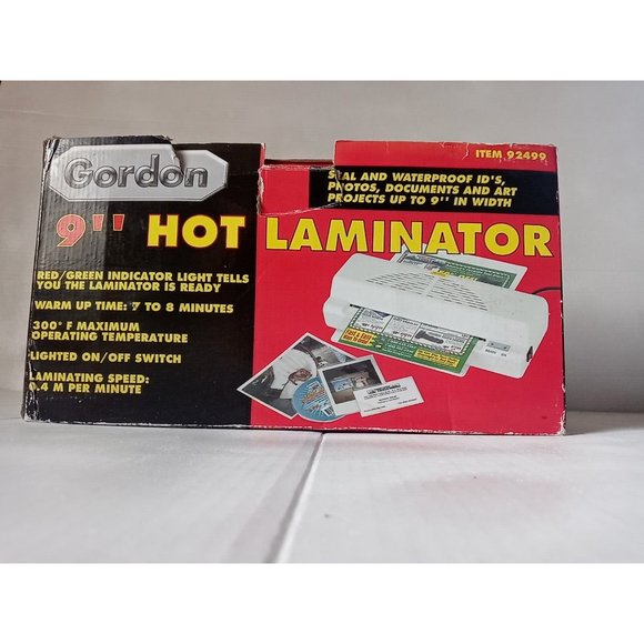 GORDON 9" HOT LAMINATOR - FAST WARM UP - 300 DEGREE - FAST 0.4 PER M ITEM 92499 - Picture 7 of 13